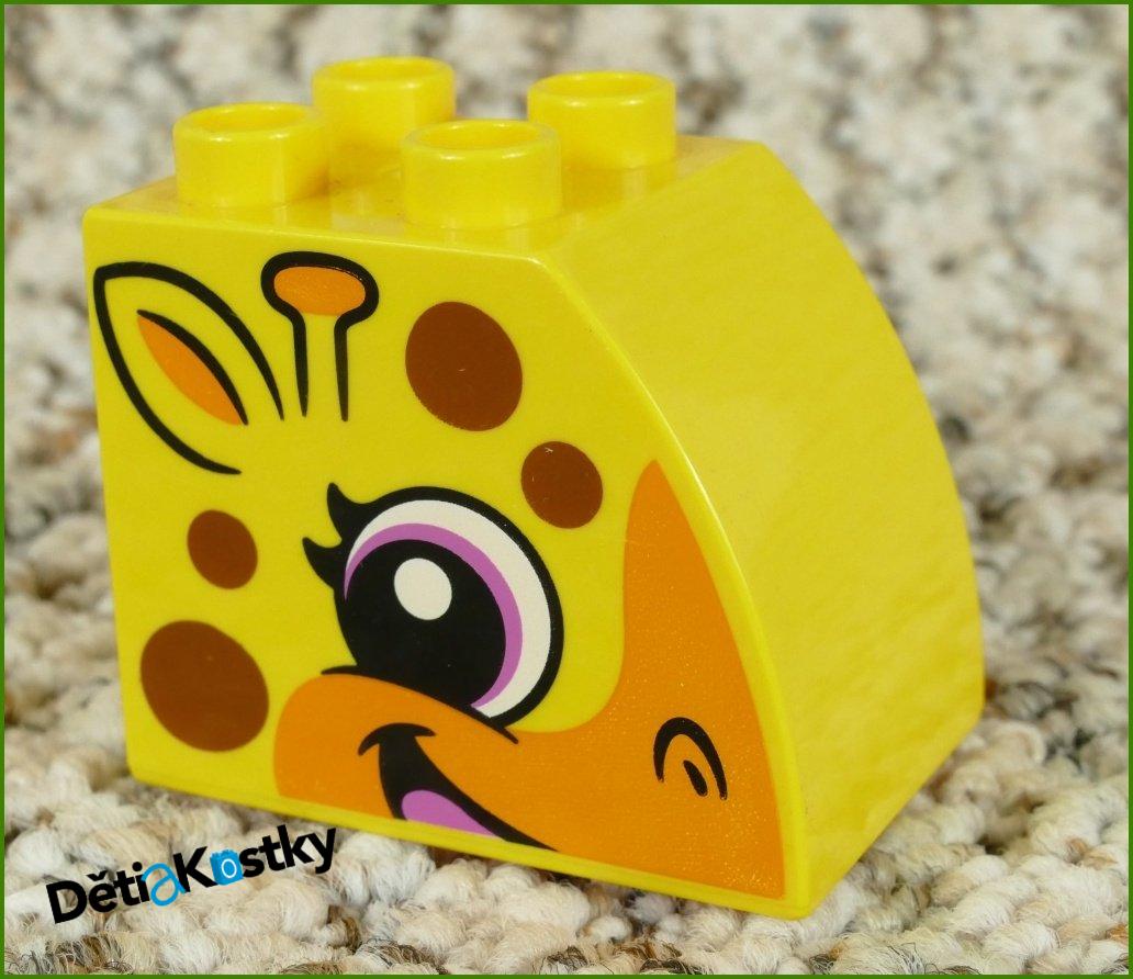Lego® Duplo® Kostka 2x3x2 Zaoblená Žlutá - Hlava Žirafy
