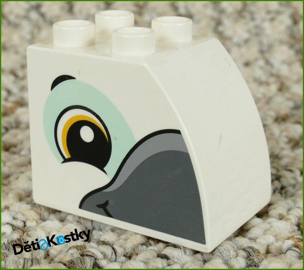 Lego® Duplo® Kostka 2x3x2 Zaoblená Bílá - Hlava Papouška
