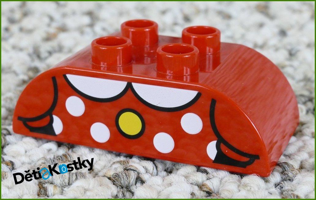 Lego® Duplo® Kostka 2x4 Zaoblená Červená - Košile se Žlutým Knoflíkem