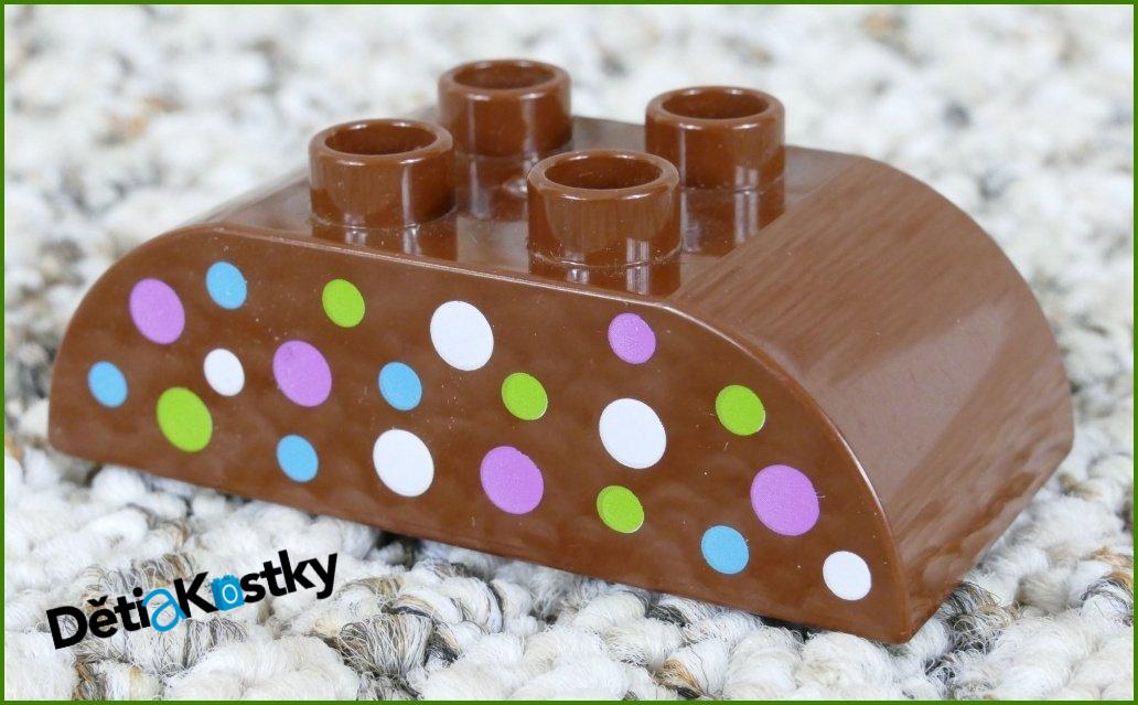Lego® Duplo® Kostka 2x4 Zaoblená Hnědá - Barevné tečky