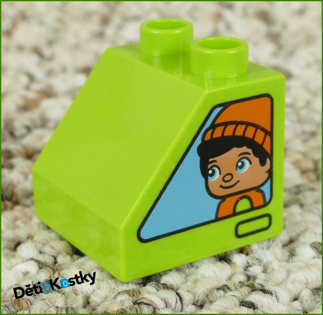Lego® Duplo® Kostka 2x2 Zkosená Limetka - Kluk a Holka/Obě Strany