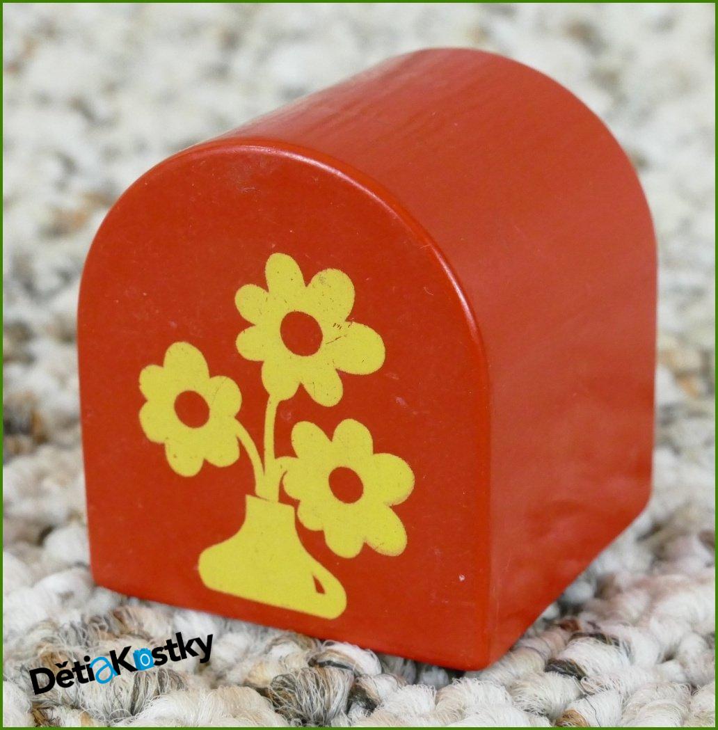 Lego® Duplo® Kostka 2x2 Zaoblená Červená - Váza s Květinami