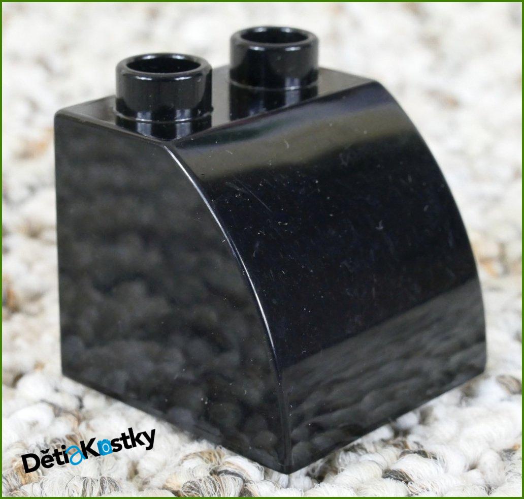 Lego® Duplo® Kostka 2x2 Zkosená Zakulacená Černá