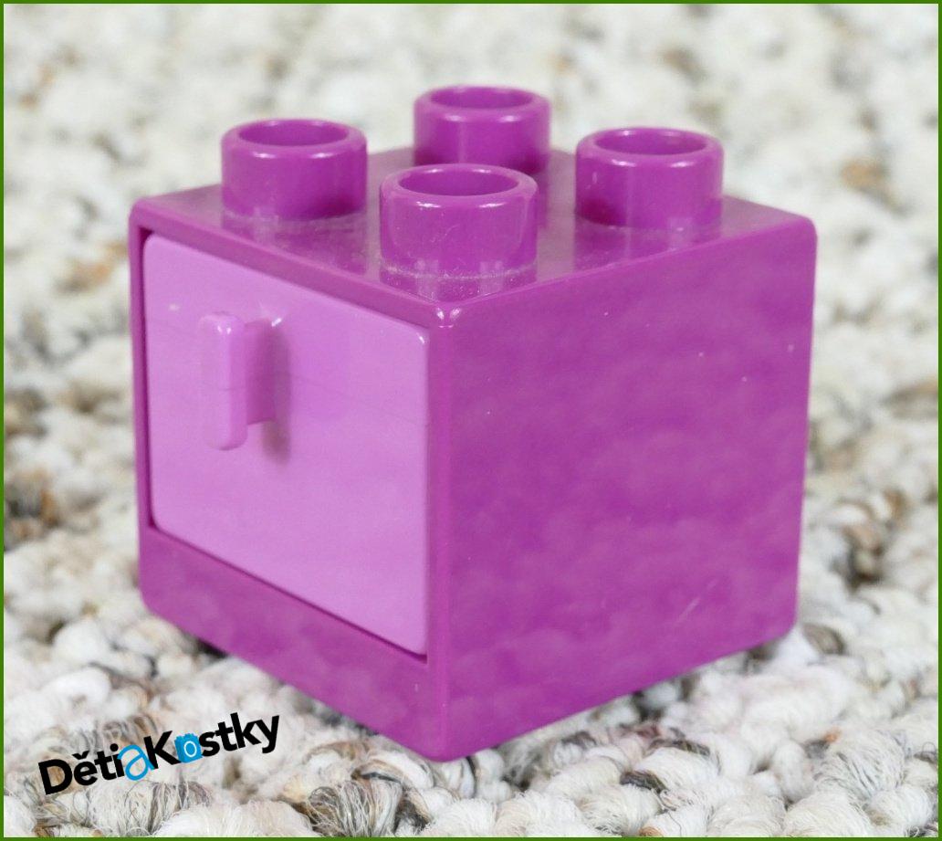 Lego® Duplo® Skříňka Malá Tmavě Růžová/Světle Růžový Šuplík