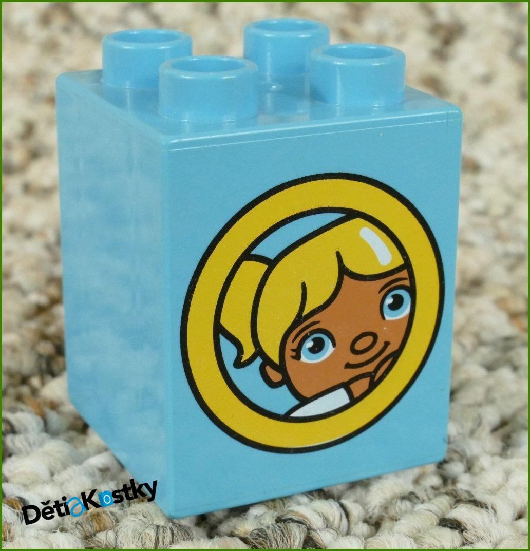 Lego® Duplo® Kostka 2x2x2 Tyrkysová - Holčička a Kosmonaut