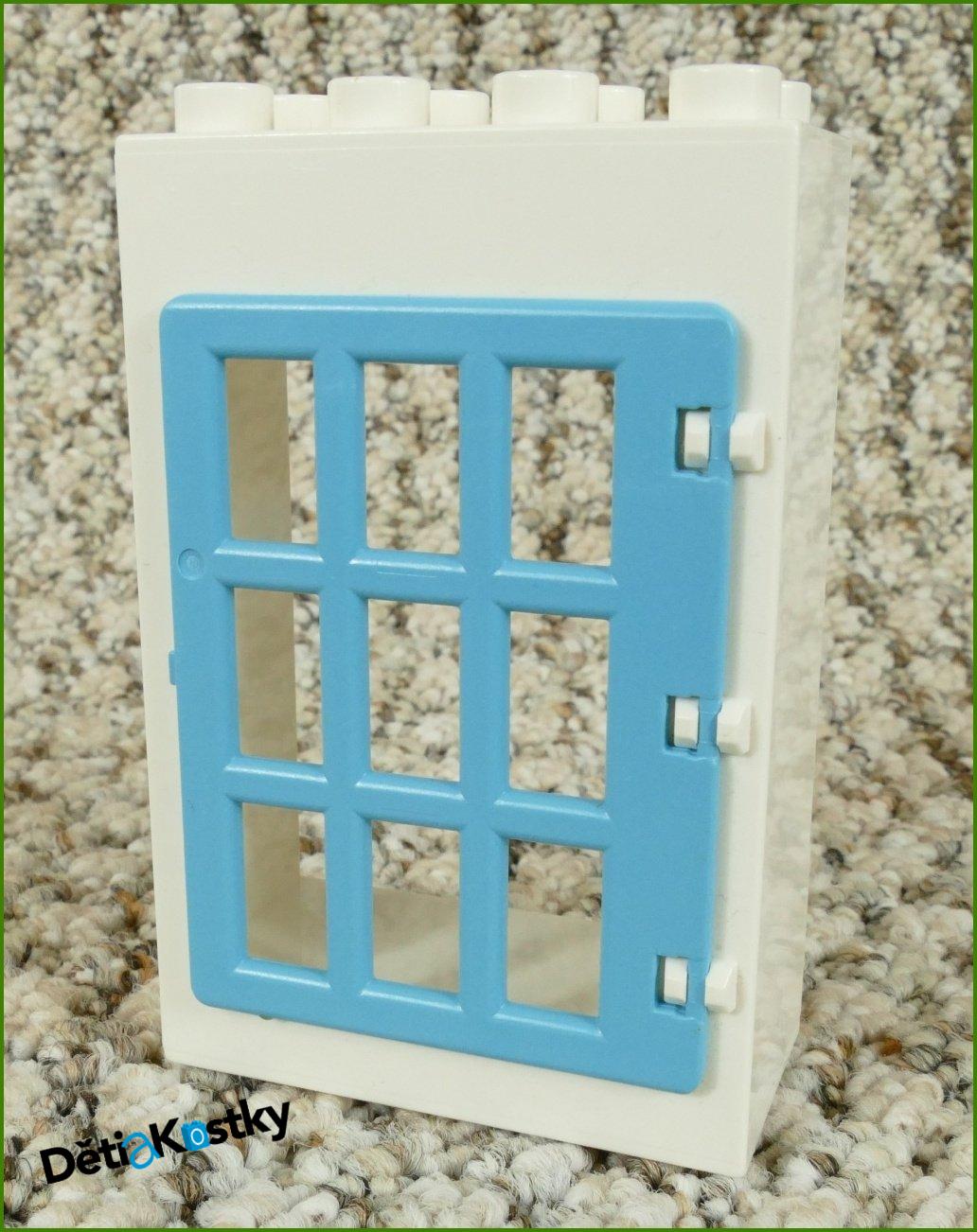 Lego® Duplo® Kostka s Mříží Bílá Vysoká - Tyrkysová Mříž