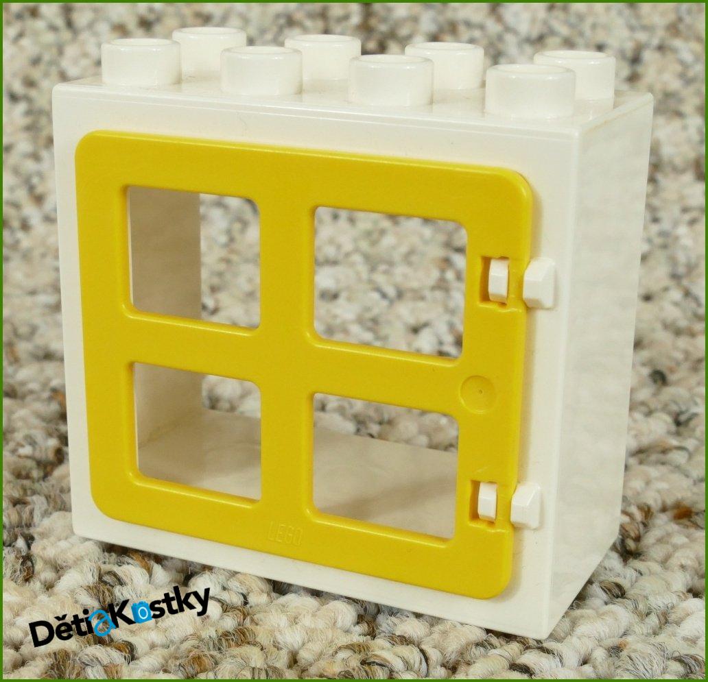 Lego® Duplo® Kostka s Oknem Bílá - Žluté Okno Hranaté