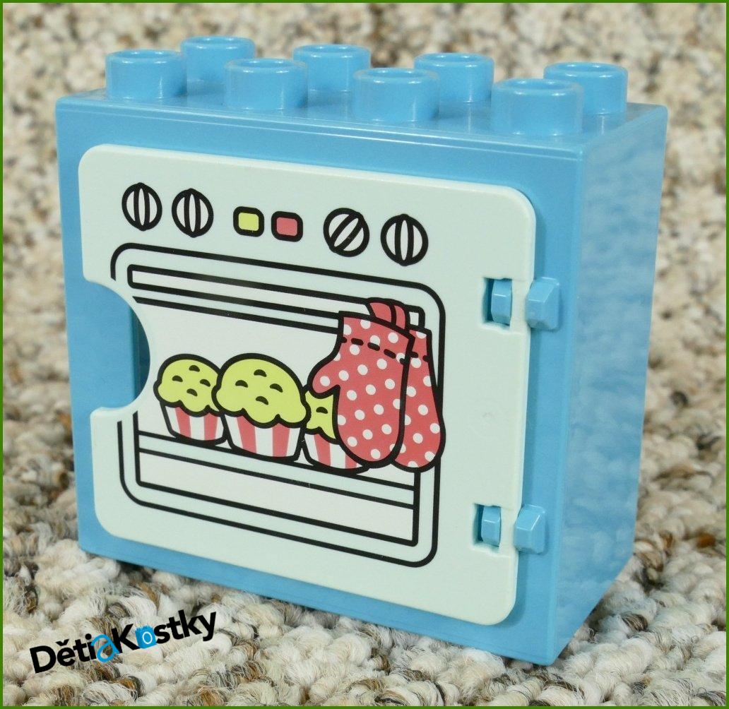 Lego® Duplo® Kostka s Dvířky Tyrkysová (Trouba s Koláčky Světle Tyrkysová)