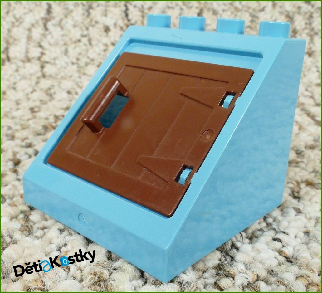 Lego® Duplo® Kostka Tyrkysová (Vikýř - Hnědá Dvířka)