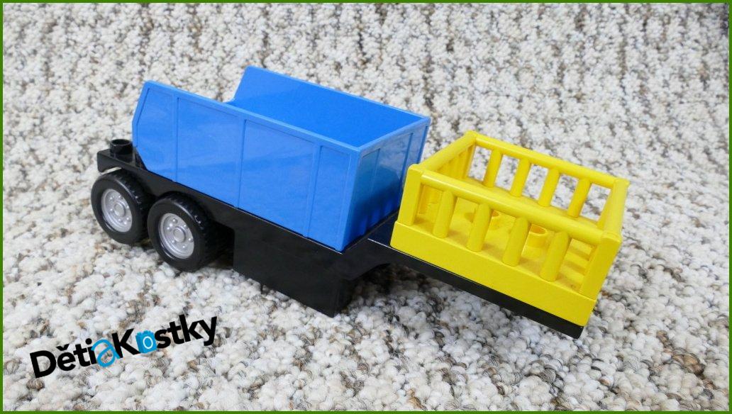 Lego® Duplo® Návěs pro Tahač Černý se Žlutou a Modrou Korbou