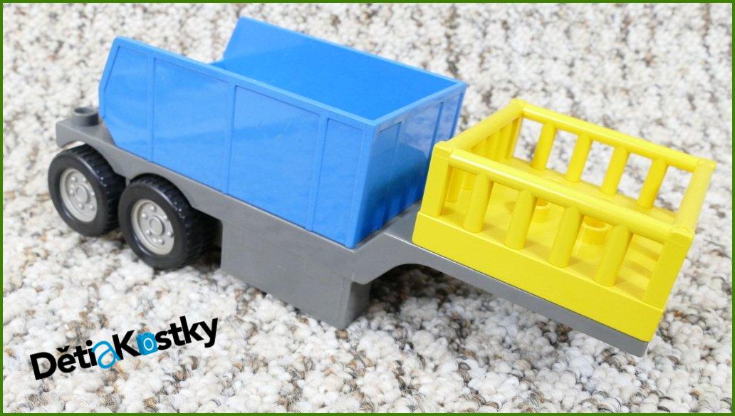 Lego® Duplo® Návěs pro Tahač Šedý se Žlutou a Modrou Korbou