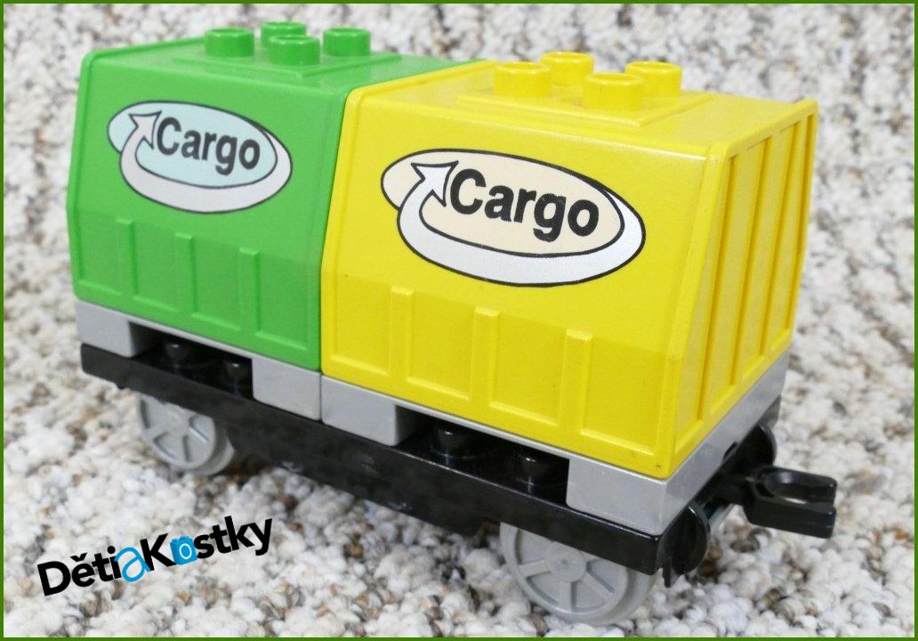 Lego® Duplo® Vagon - Kontejnery Cargo Palety - Žlutý/Zelený