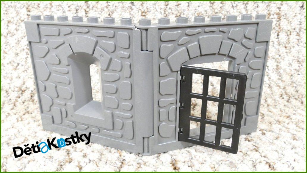 Lego® Duplo® Stěna Hradu Tmavě Šedá - Černá Mříž