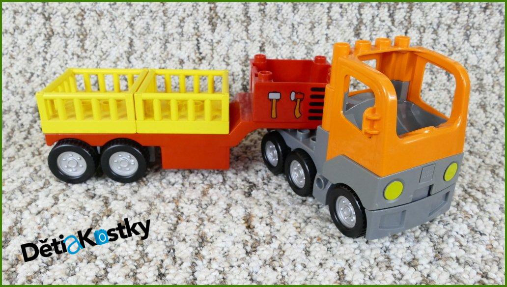Lego® Duplo® Tahač Oranžový s Návěsem a Kontejnery