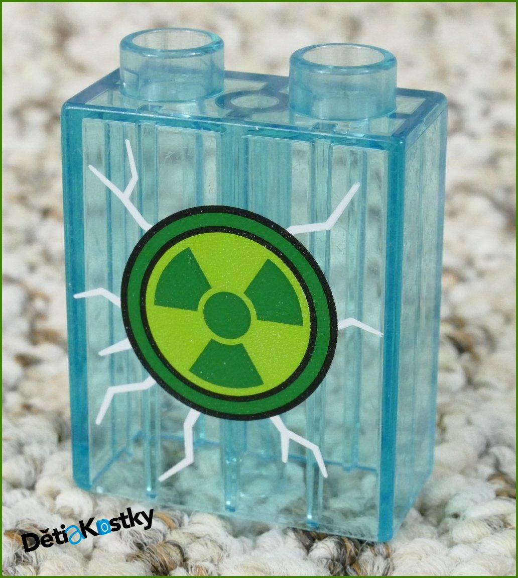 Lego® Duplo® Kostka 1x2x2 Průhledná Modrá - Atomový Reaktor