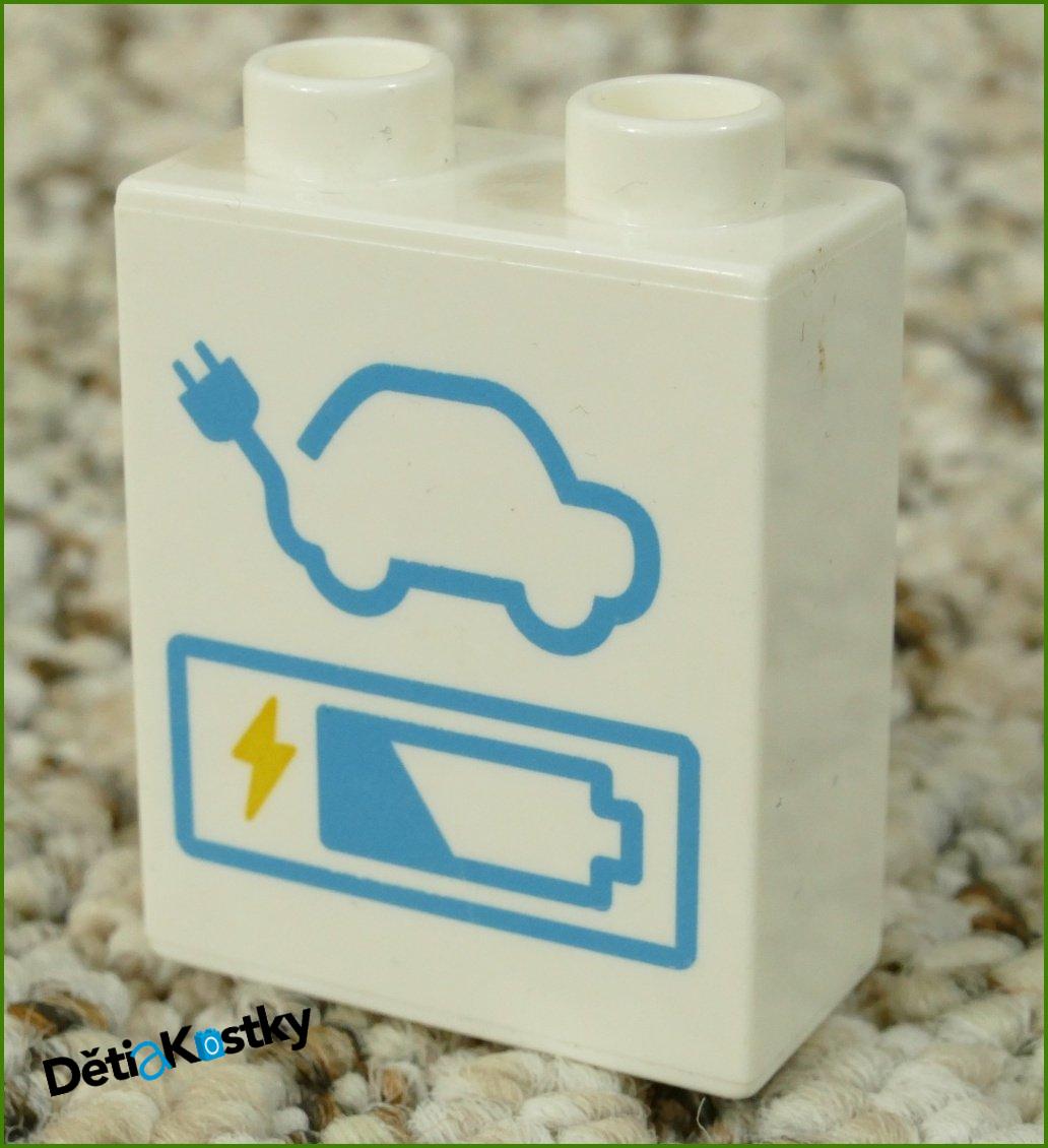 Lego® Duplo® Kostka 1x2x2 Bílá - Auto a Baterka