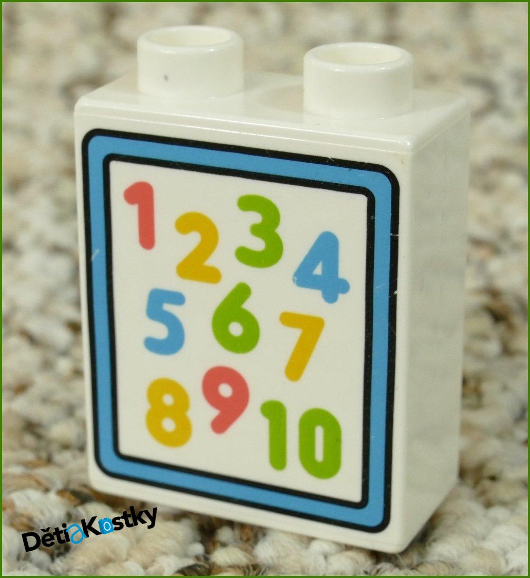 Lego® Duplo® Kostka 1x2x2 Bílá - Čísla 1-10