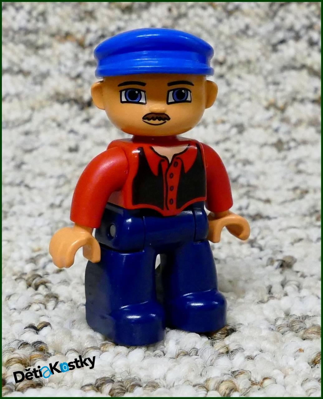 Lego® Duplo® Figurka Strojvedoucí s Knírkem a Čepicí