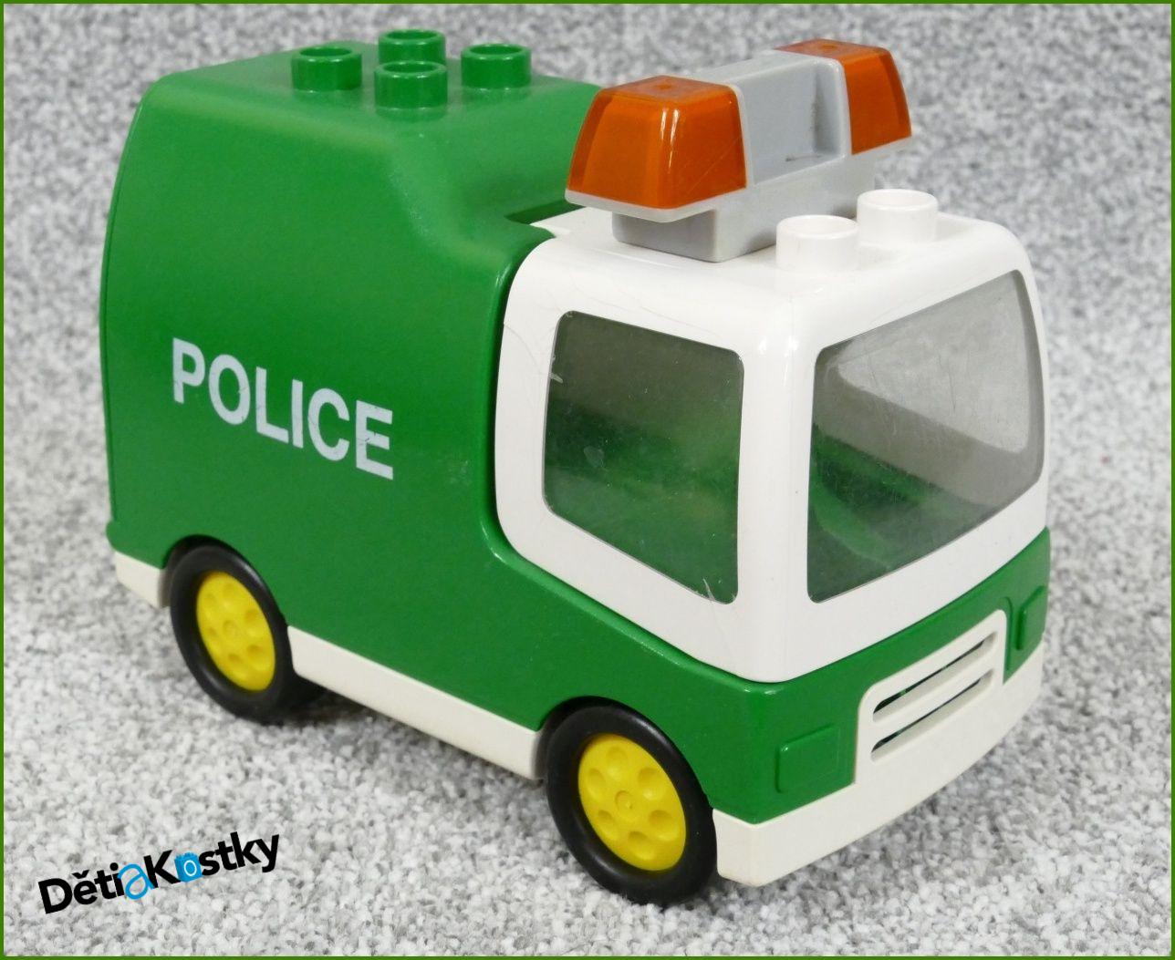 Lego® Duplo® Policejní Dodávka Zelená s Oranžovým Majáčkem