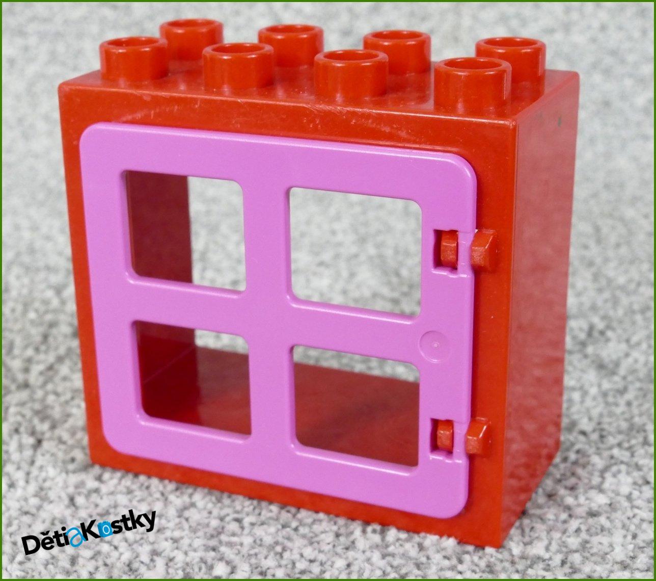 Lego® Duplo® Kostka s Oknem Červená - Růžová Okenice