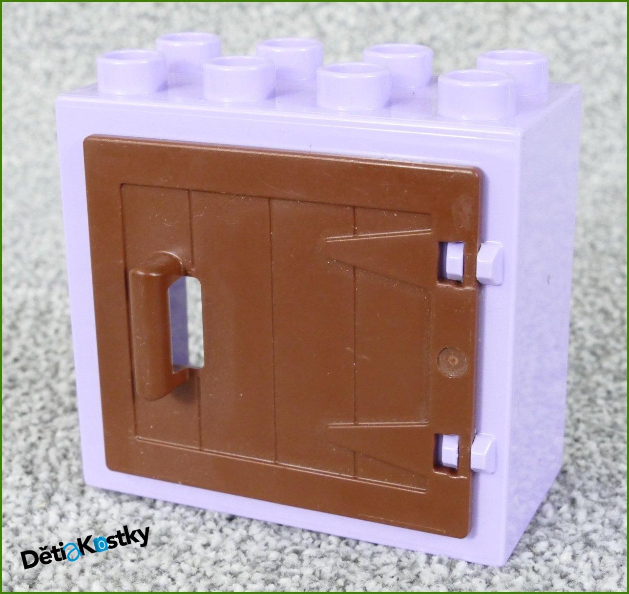 Lego® Duplo® Kostka s Dveřmi Fialková (Hnědá Dvířka)