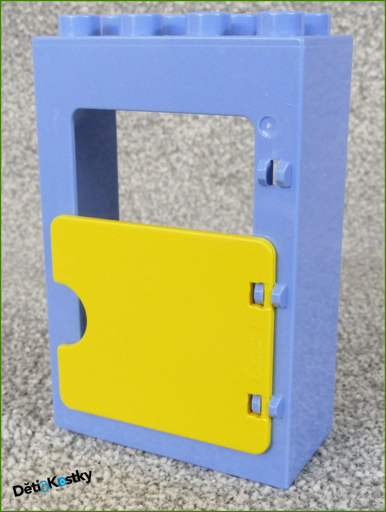 Lego® Duplo® Kostka s Plnými Žlutými Dvířka Světle Modrá Vysoká