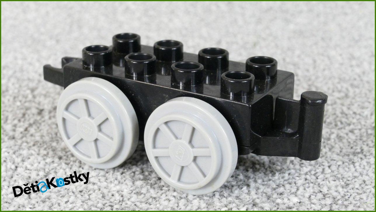Lego® Duplo® Podvozek Vagonku Černý Krátký - Světle Šedá Kola