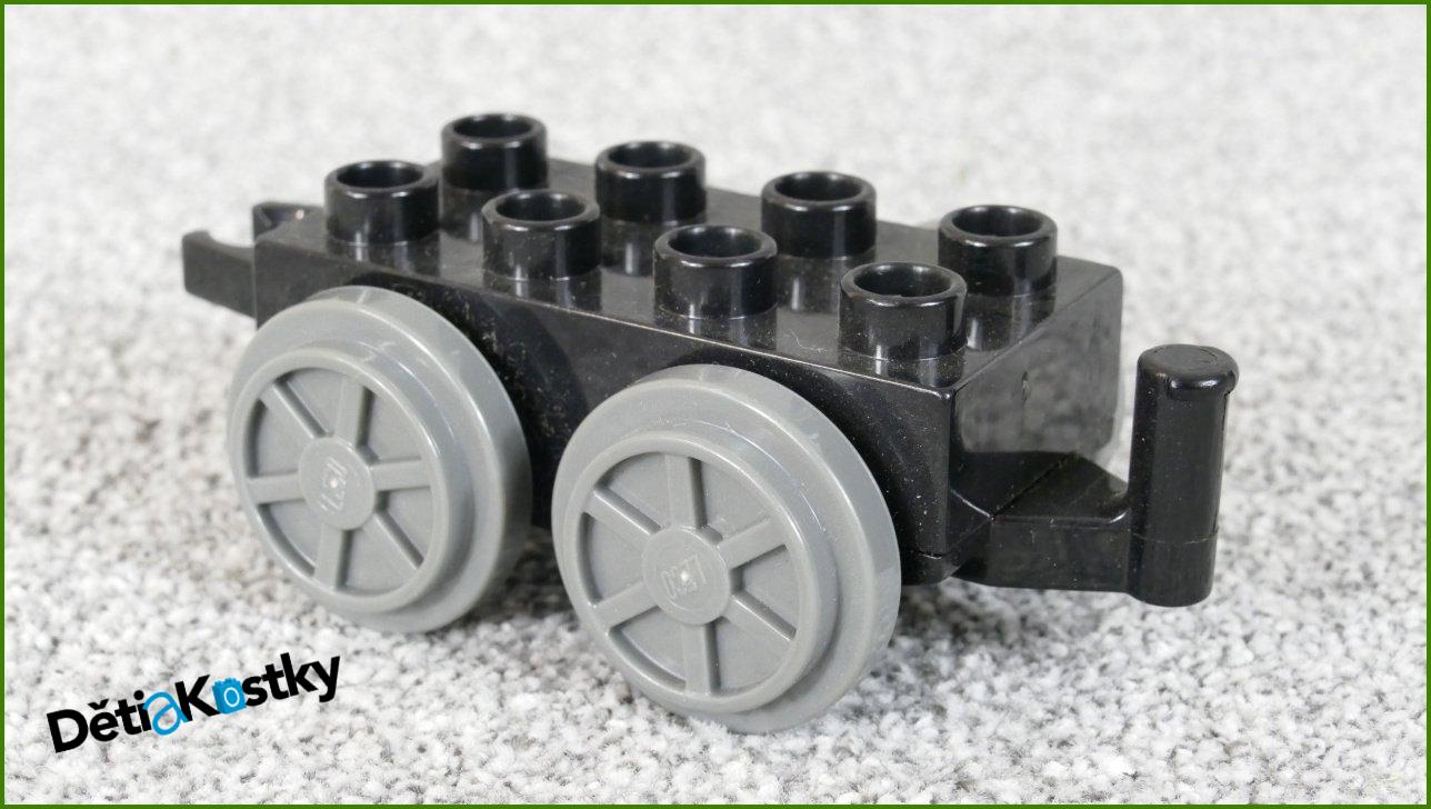 Lego® Duplo® Podvozek Vagonku Černý Krátký - Tmavě Šedá Kola