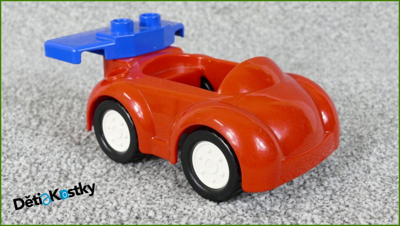 Lego® Duplo® Malé Autíčko Červené s Modrým Křídlem (Bílá Kola)