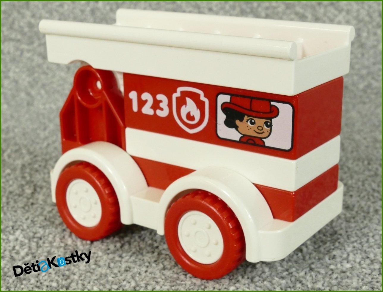 Lego® Duplo® Autíčko z Kostek Hasičské s Bílým Žebříkem