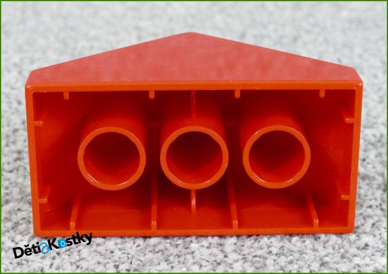 Lego® Duplo® Kostka 4x2x2 Červená Stříška Zkosená