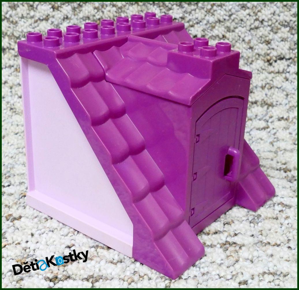 Lego® Duplo® Domeček - Fialová Střecha, Růžové Bočnice, Fialové Dveře