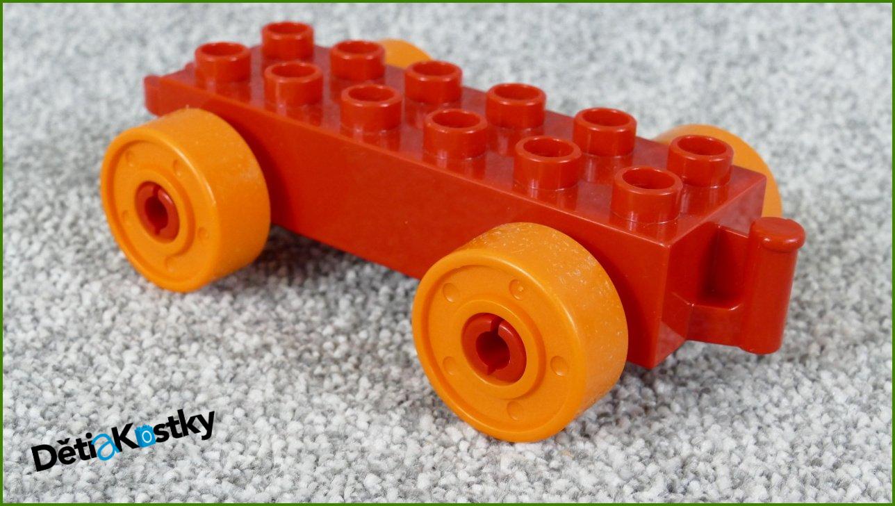 Lego® Duplo® Podvozek pro Auta Červený (Oranžová Kola)