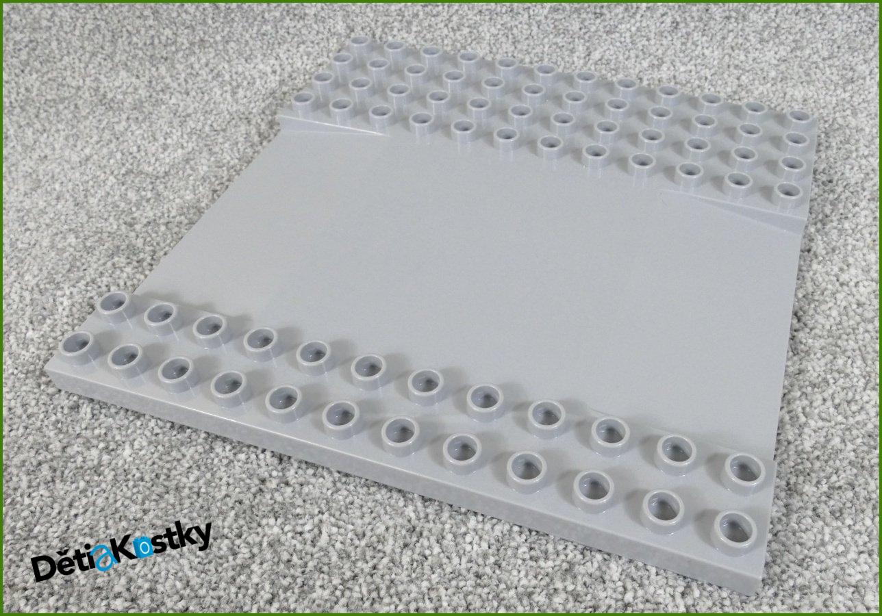Lego® Duplo® Podložka/Deska 12x12 Světle Šedá s Cestou a Nájezdy