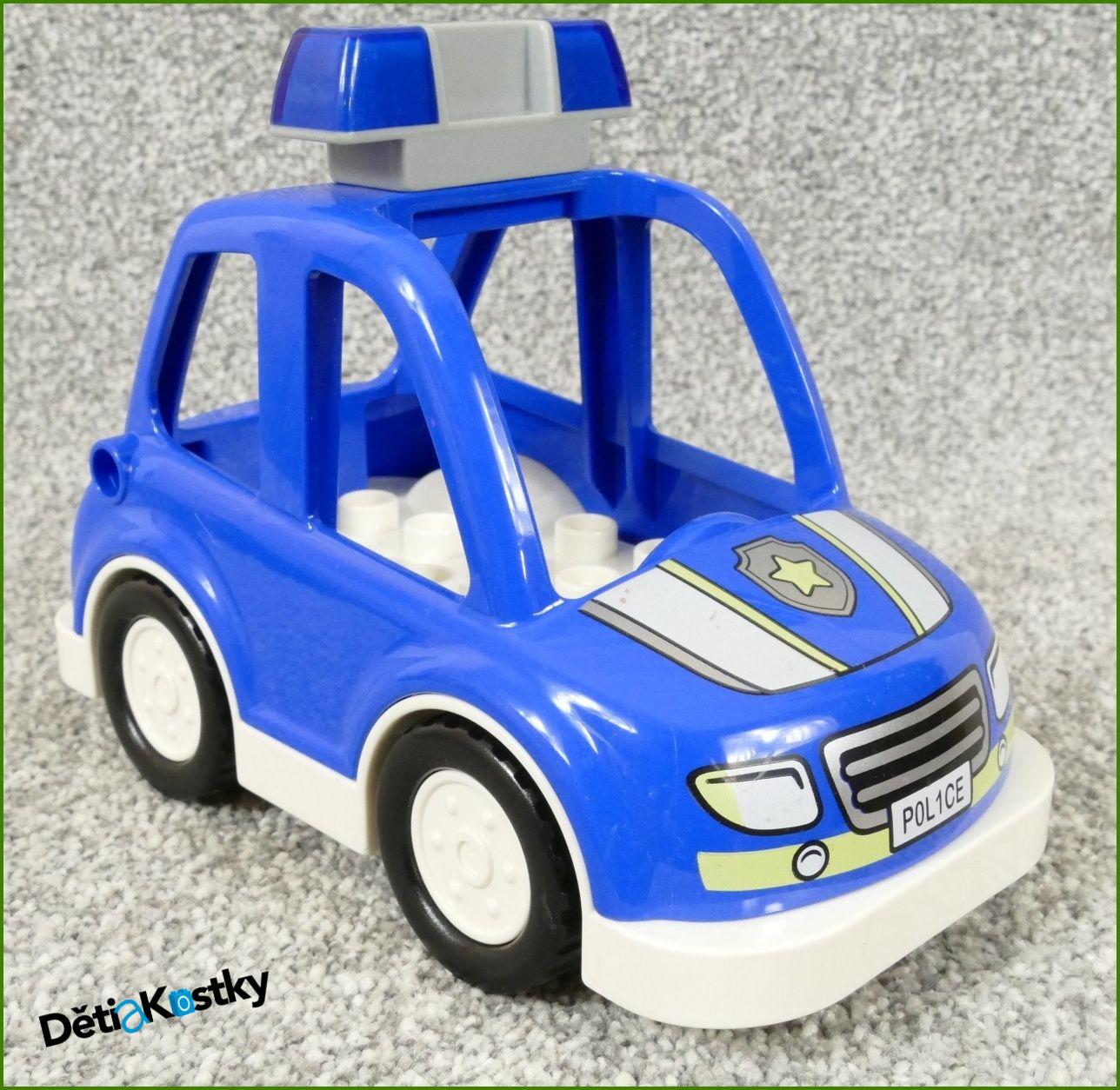 Lego® Duplo® Policejní Auto Modré s Bílým Podvozkem (POL1CE)