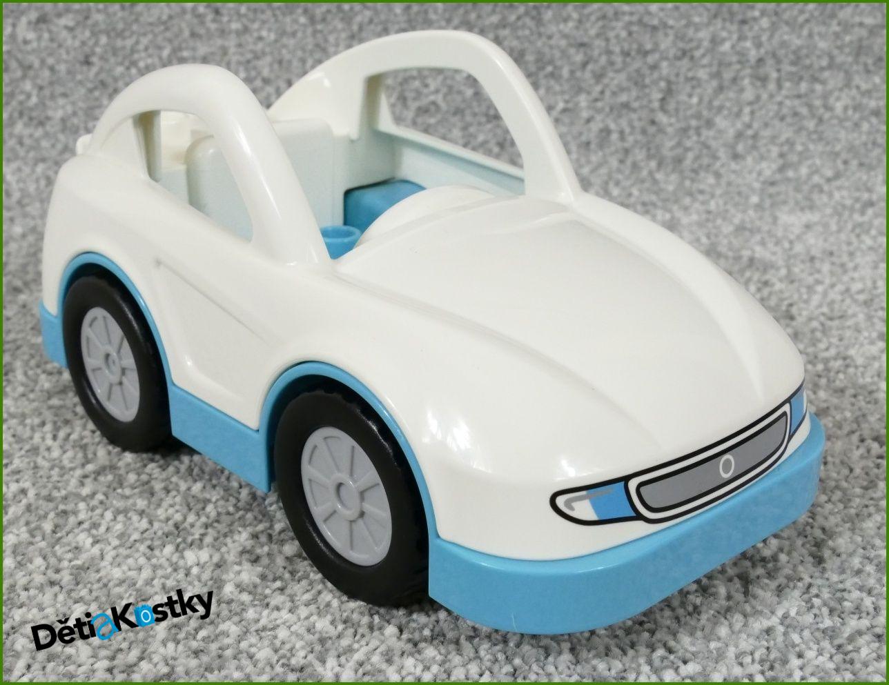 Lego® Duplo® Auto Závodní Bílé - Tyrkysový Podvozek Setrvačník