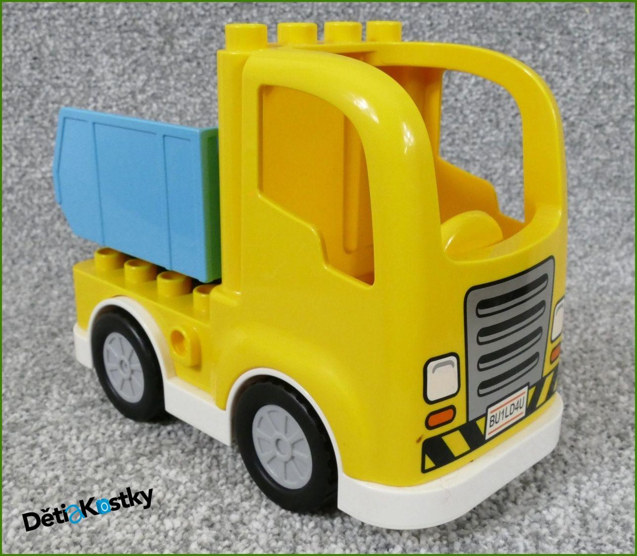 Lego® Duplo® Nákladní Auto Žluté - Tyrkysová Vyklápěcí Korba - Podvozek Setrvačník