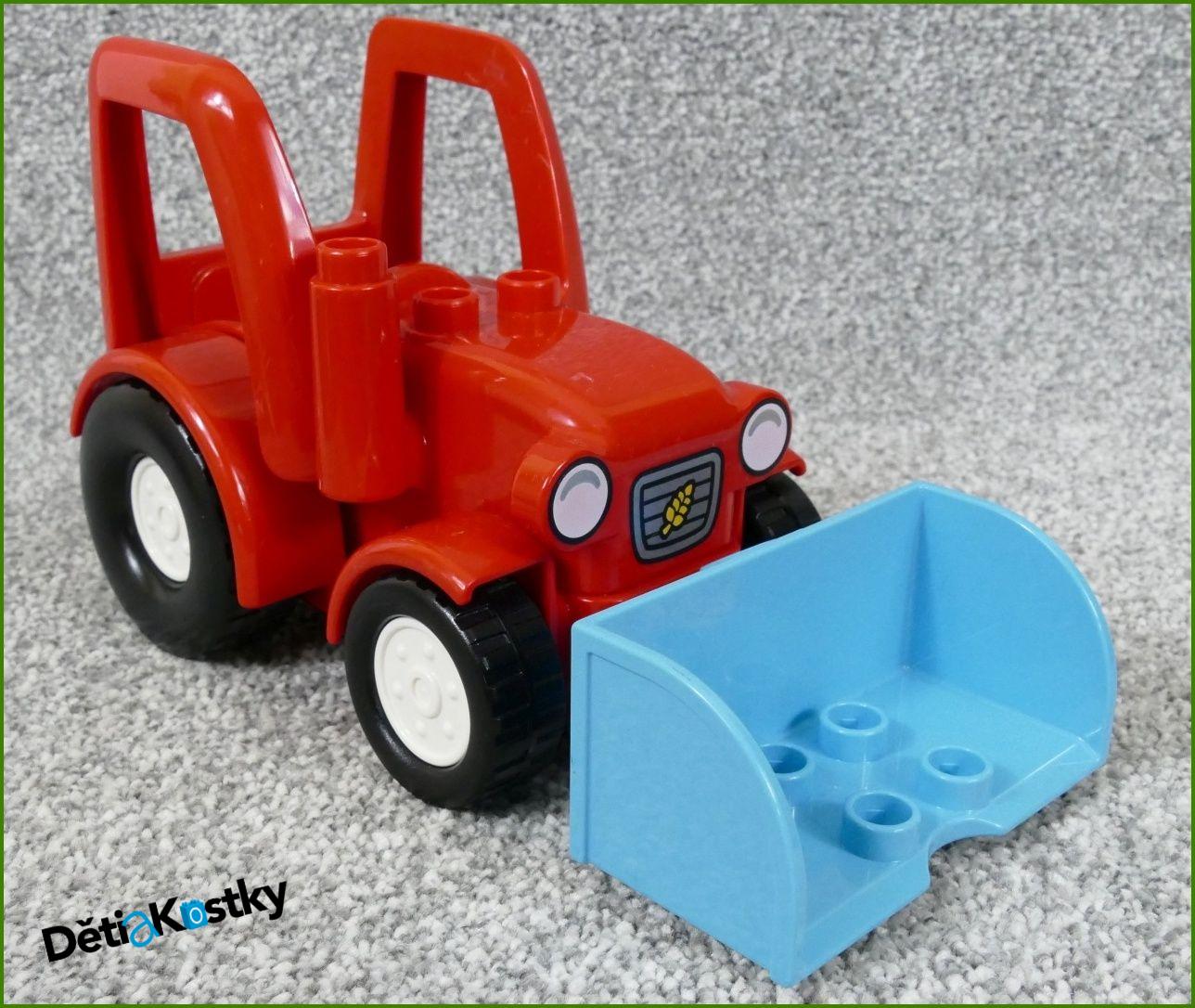 Lego® Duplo® Traktor Novější Červený s Tyrkysovou Radlicí