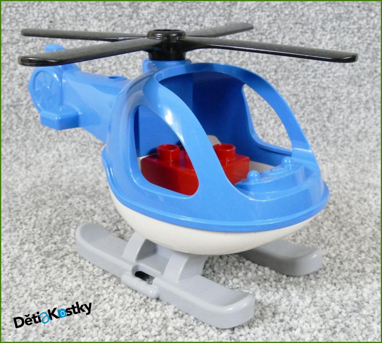 Lego® Duplo® Vrtulník Azurový Kulatý se Šedými Lyžinami