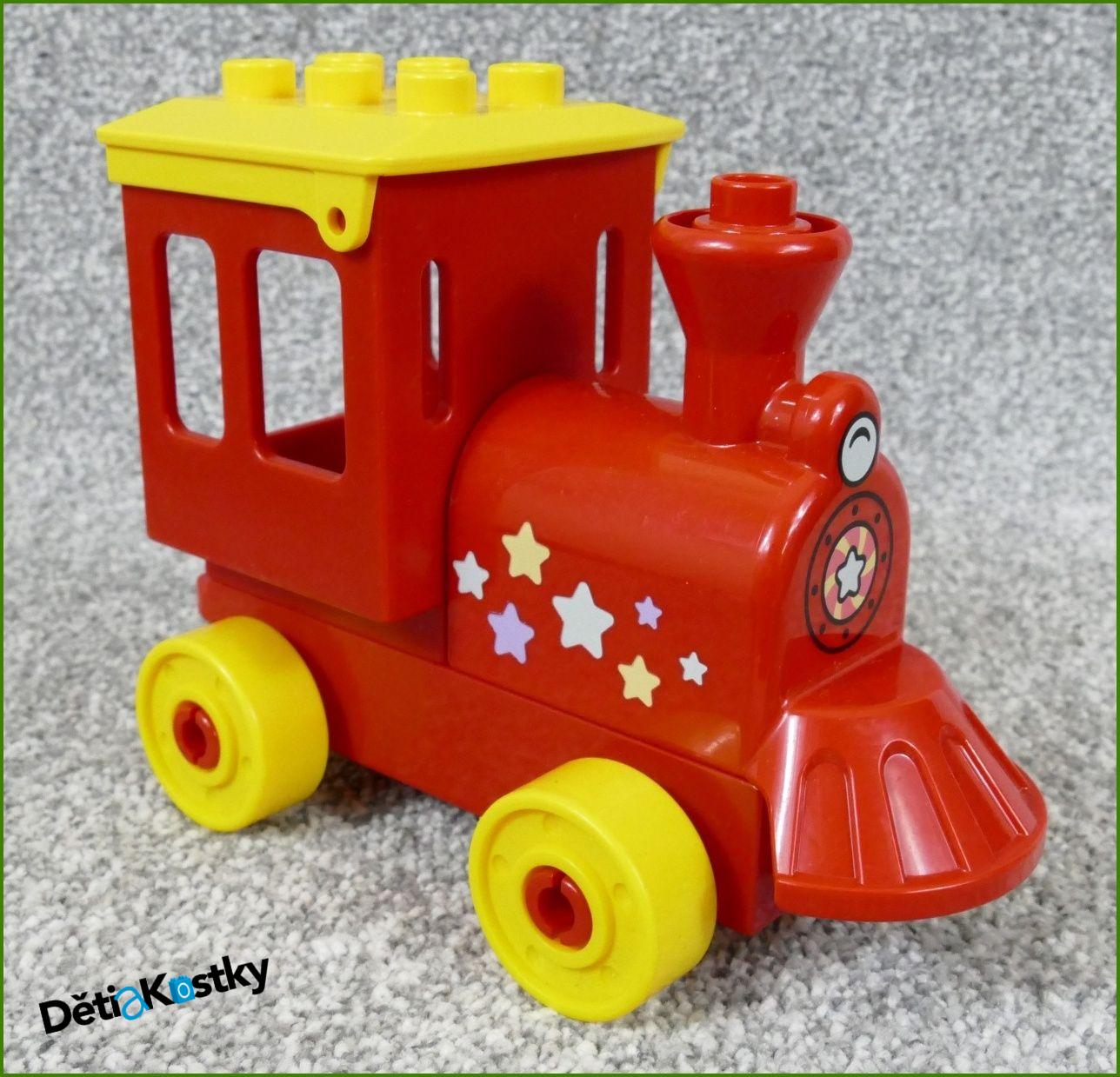 Lego® Duplo® Mašinka Parní Červená s Červenou Kabinkou