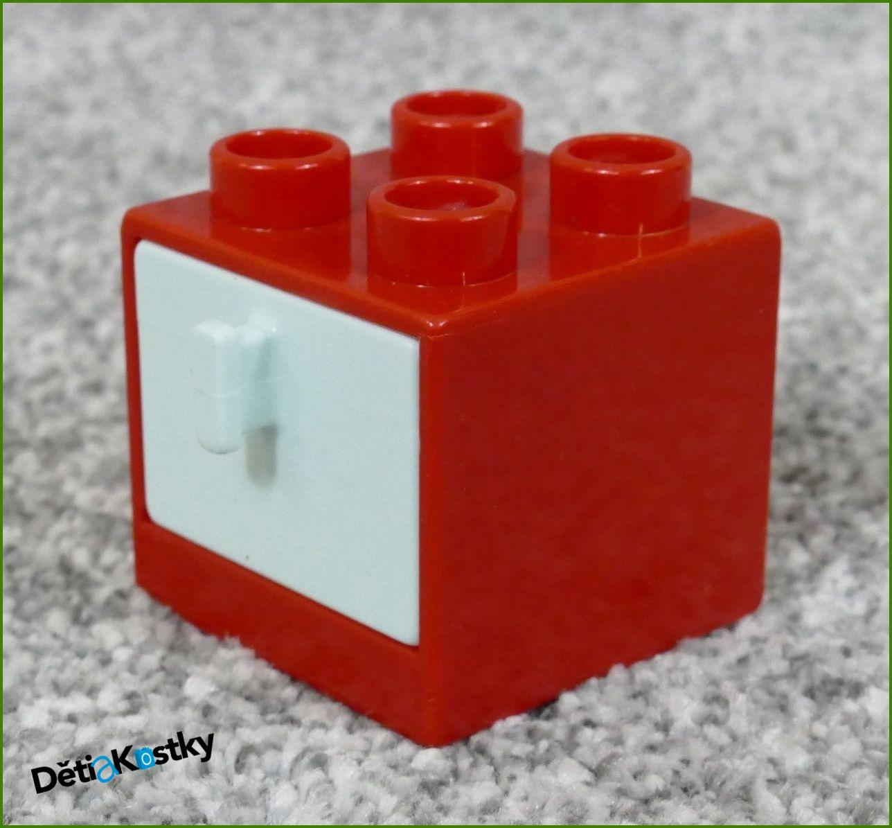 Lego® Duplo® Skříňka Malá Červená/Světlounce Zelený Šuplík