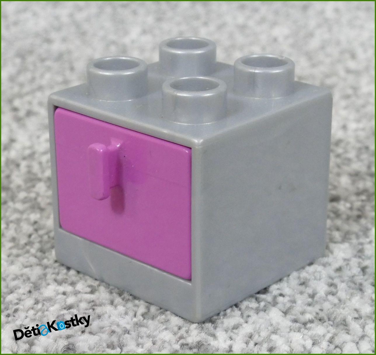 Lego® Duplo® Skříňka Malá Šedá/Růžový Šuplík