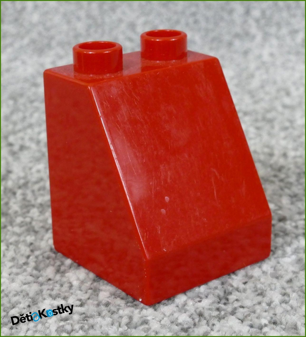 Lego® Duplo® Kostka 2x2 Zkosená Vysoká Červená