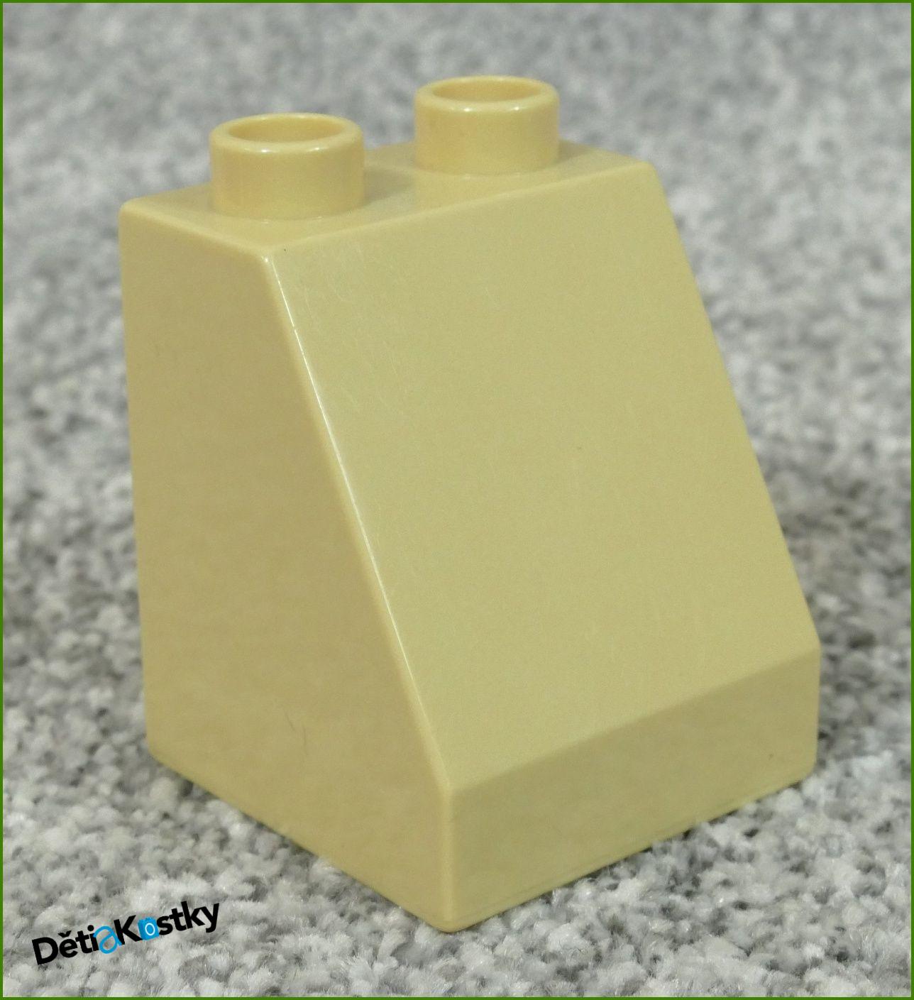 Lego® Duplo® Kostka 2x2 Zkosená Vysoká Světle Béžová