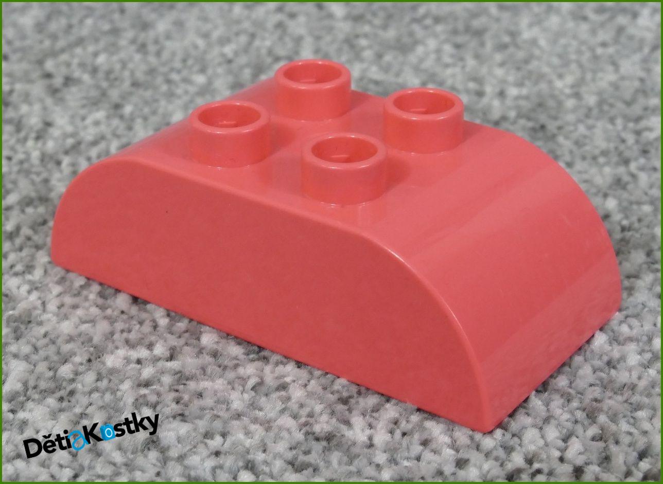 Lego® Duplo® Kostka 2x4 Zaoblená Fosforově Růžová (Stříška)