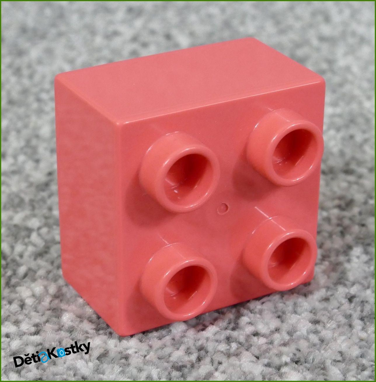 Lego® Duplo® Kostka 2x2 Fosforově Růžová