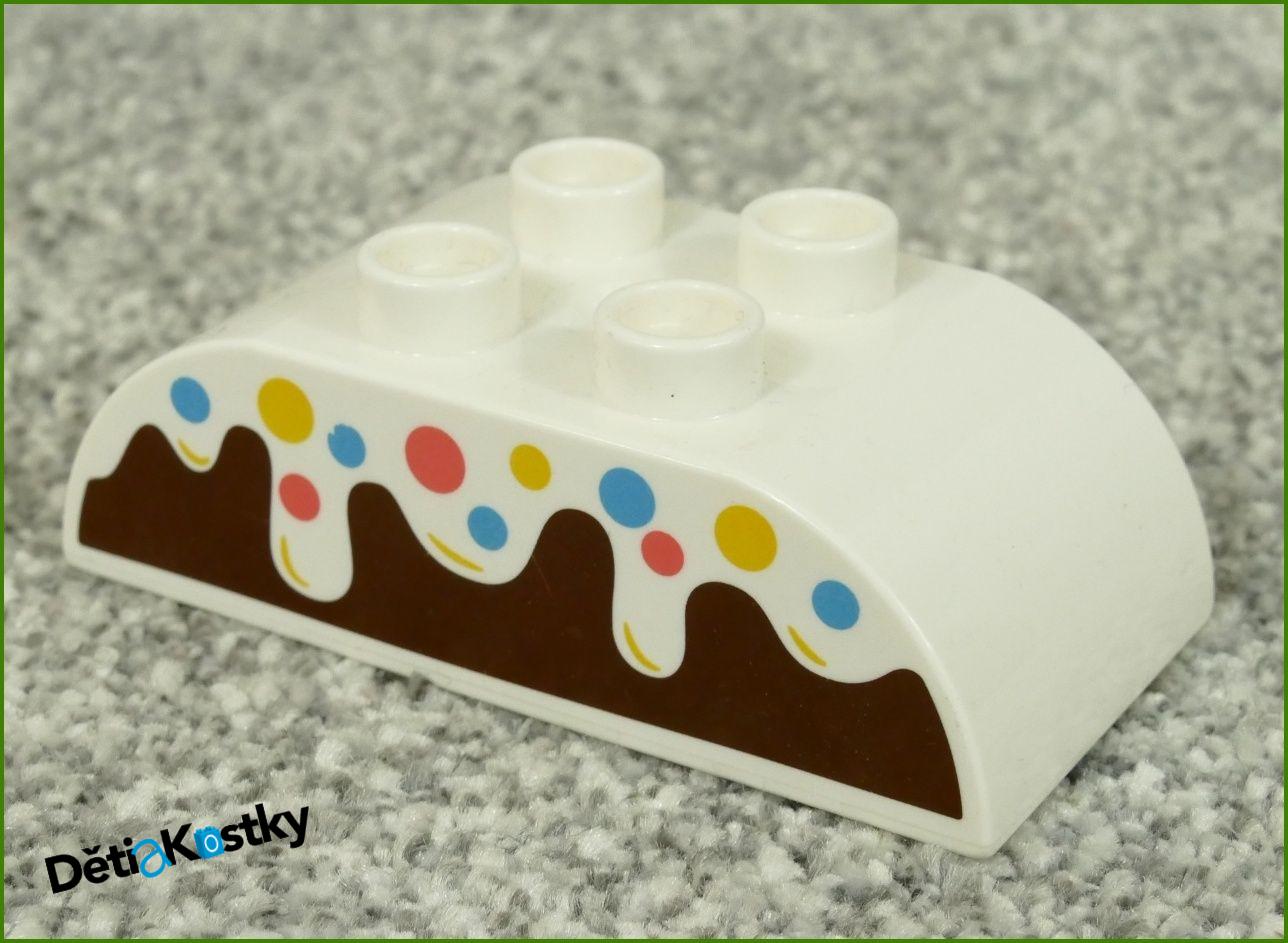 Lego® Duplo® Kostka 2x4 Zaoblená Bílá - Poleva Dortu