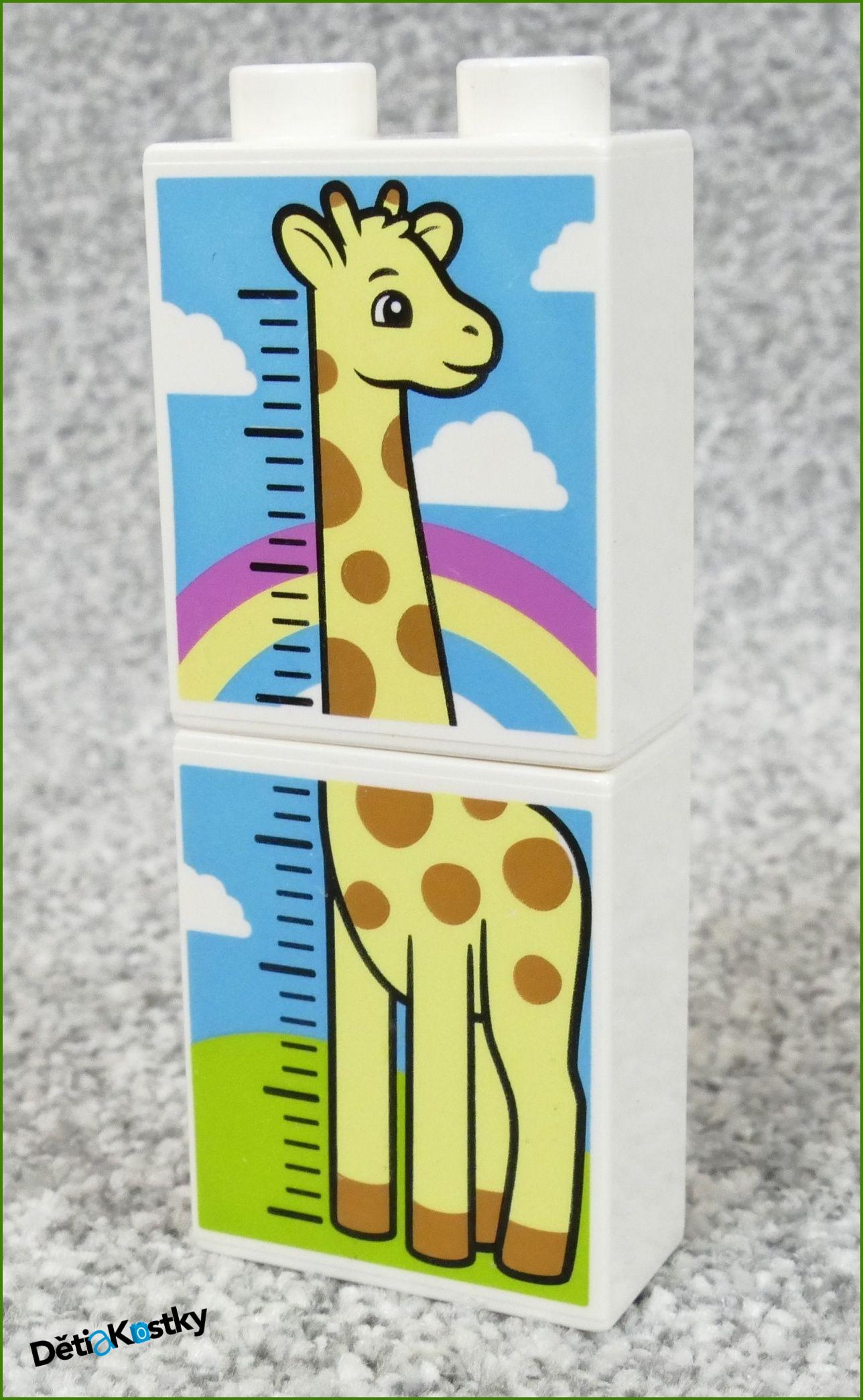 Lego® Duplo® Kostka 1x2x2 Bílá (2ks) - Žirafa a Duha