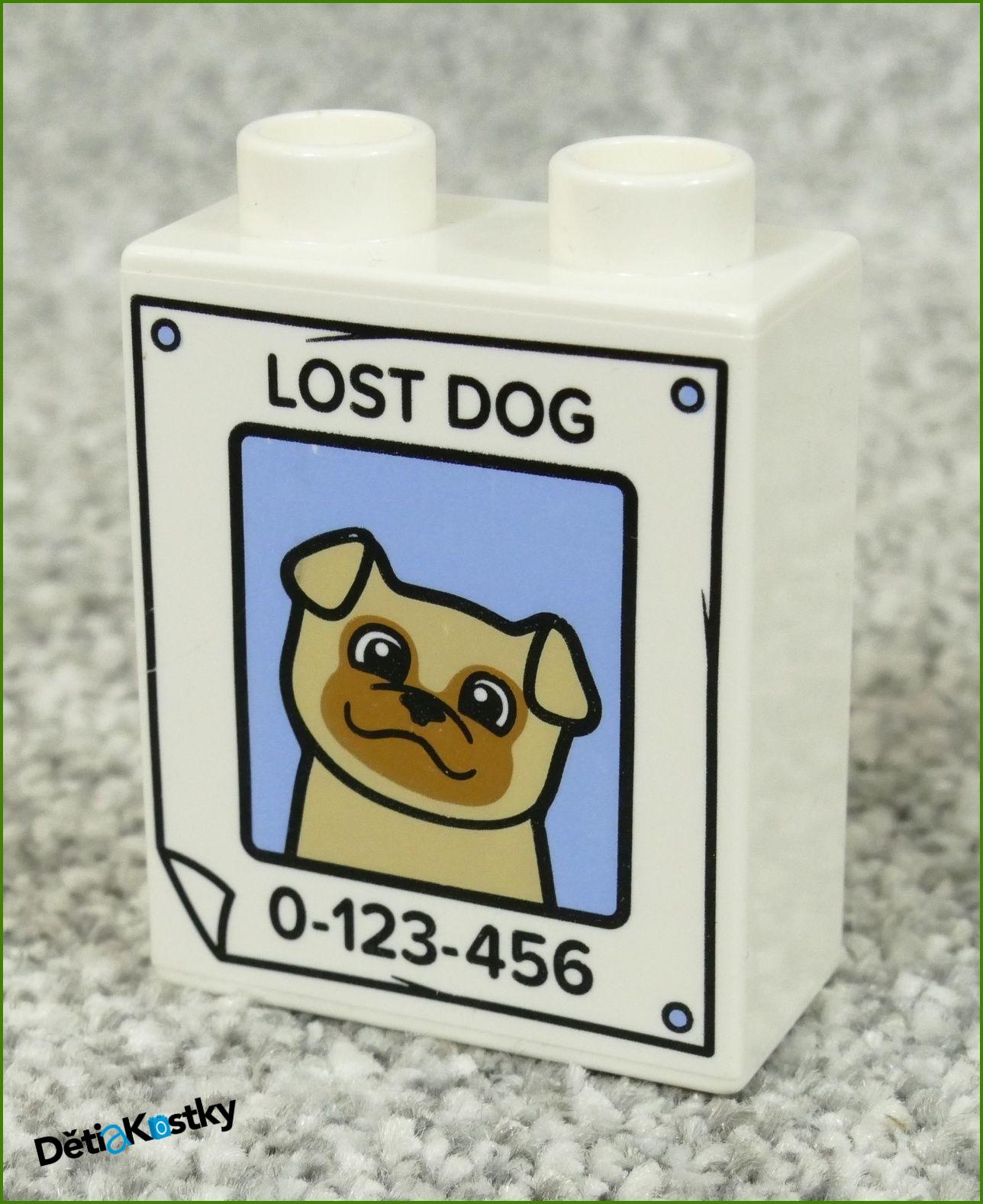 Lego® Duplo® Kostka 1x2x2 Bílá - Lost Dog (Ztracený Pejsek)