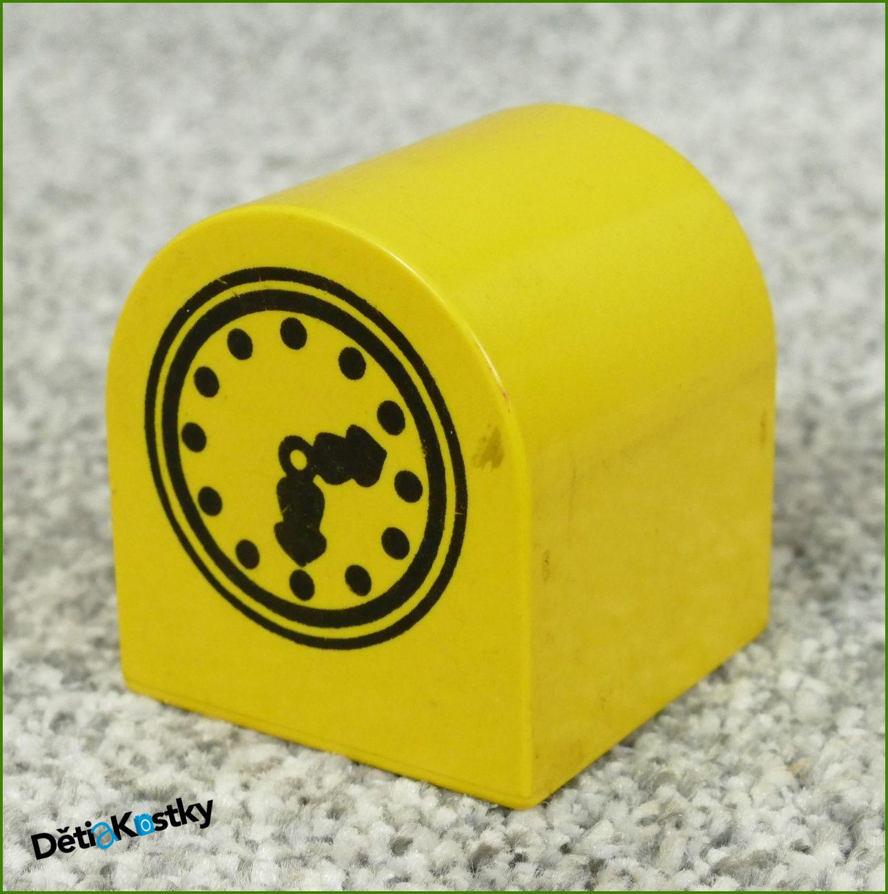 Lego® Duplo® Kostka 2x2 Žlutá Zakulacená - Hodiny
